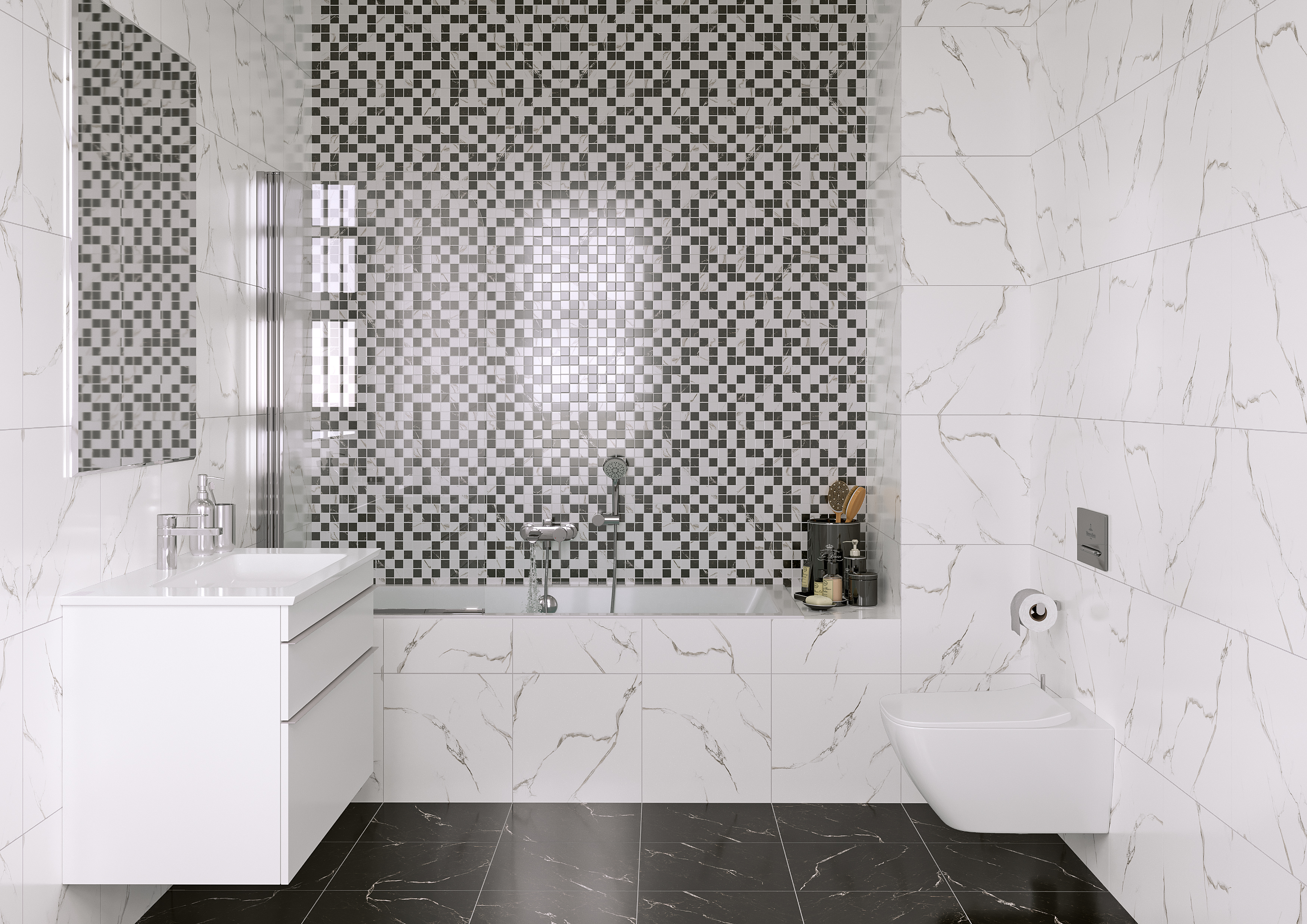 Вставка Grasaro Classic Marble White 7x7 G-270/G/t06/70x70x9