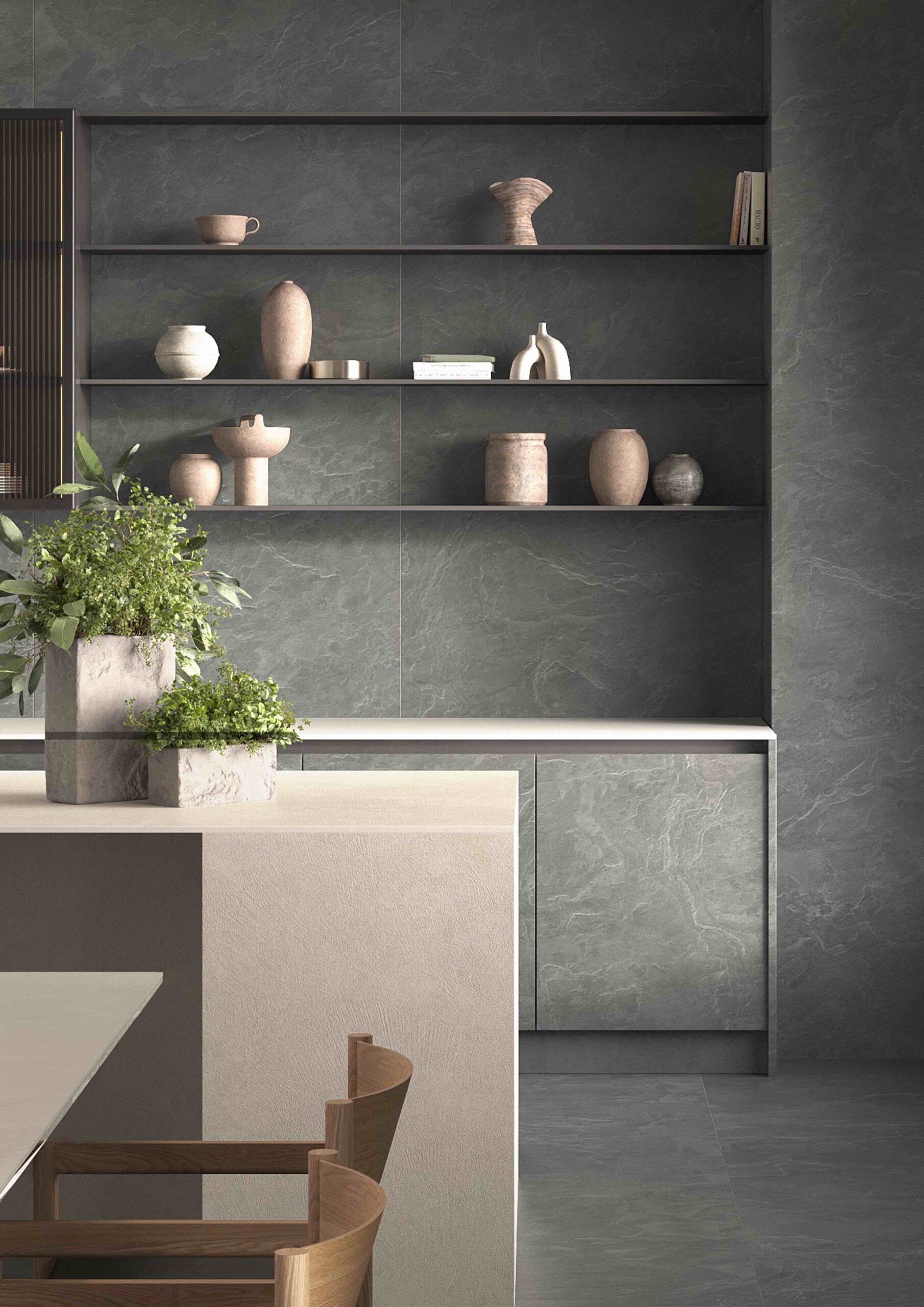 Керамогранит Laminam Слэйт Вулкано 5.6 LAMF012549 черный 120x300