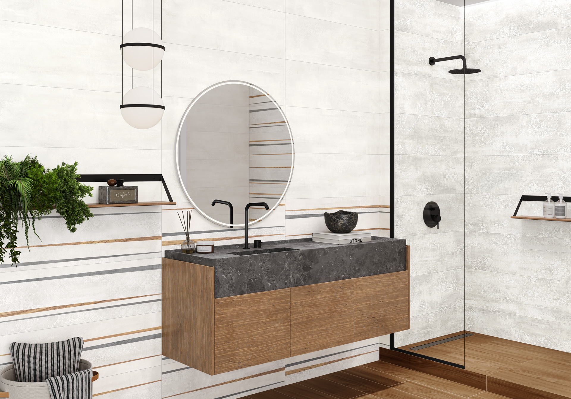 Керамическая плитка Alma Ceramica Дакар TWU3090DKR14R белый 30x90