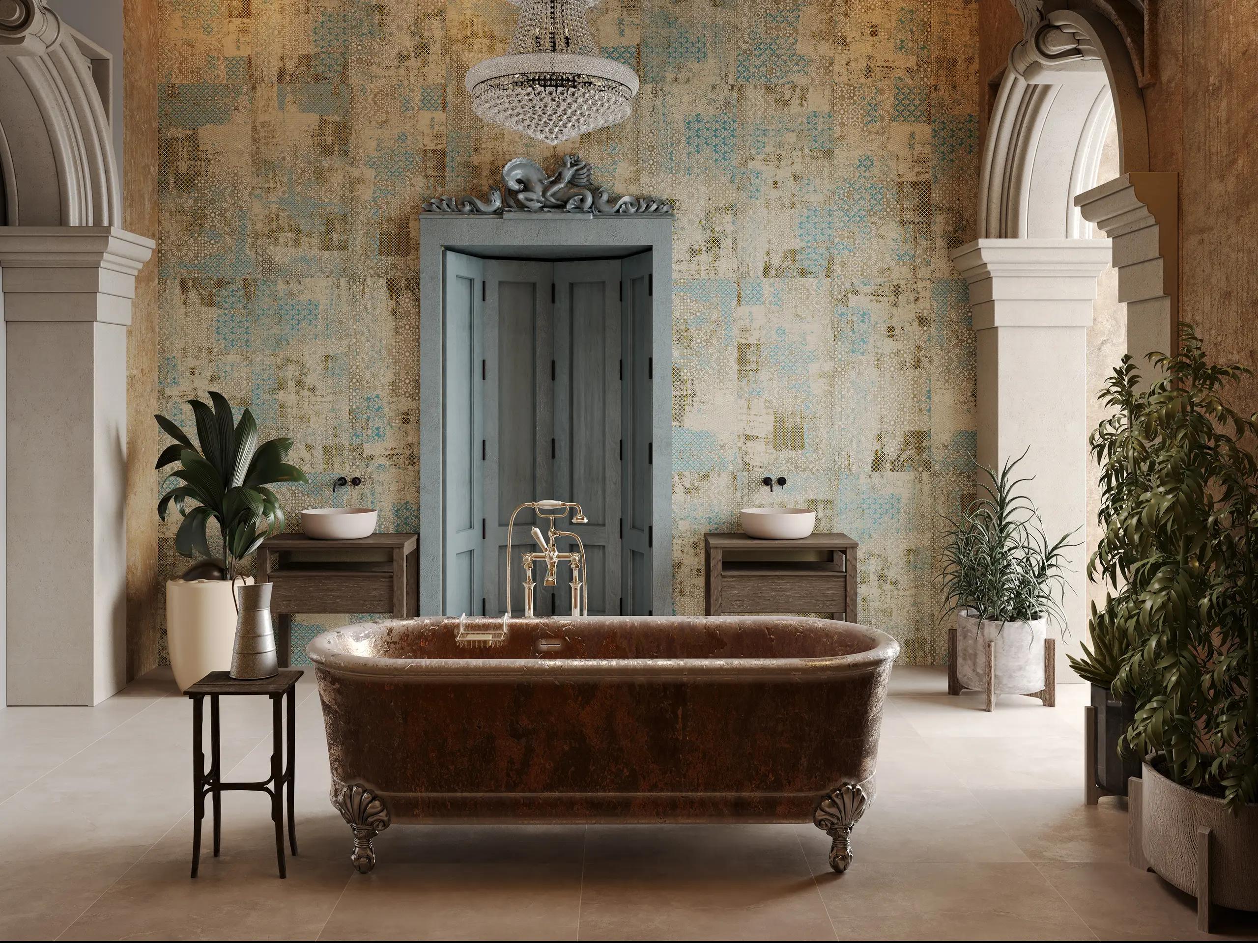 Керамогранит Estima EXD402 Exotica Design Emerald Gloss EXD402/NS_NC/60x120x9R/GW синий 60x120