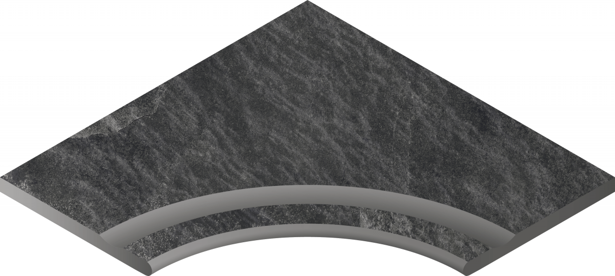 Бортик с выемкой закругленный Italon Materia X2 Titanio 60x60