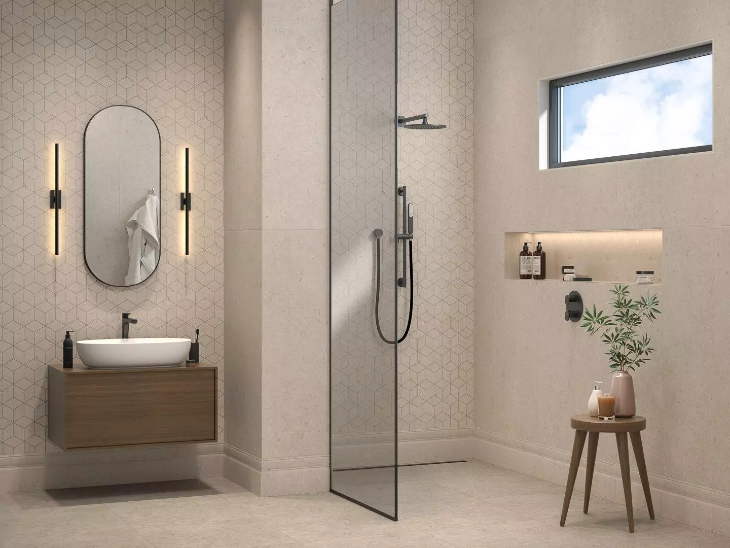 Бордюр Kerama Marazzi BLF011R Багет Риккарди бежевый матовый структура обрезной 7.3x40