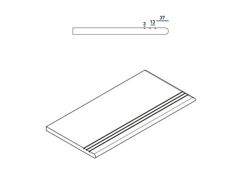 Ступень закругленная угловая правая Italon Millennium X2 Silver 30x60