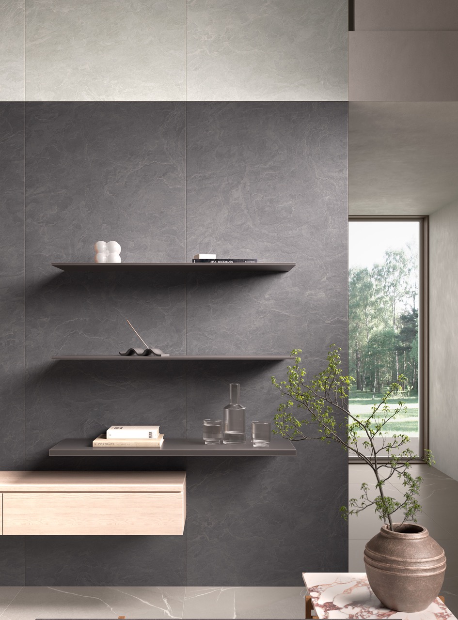 Керамогранит Laminam Слэйт Вулкано 5.6 LAMF012549 черный 120x300