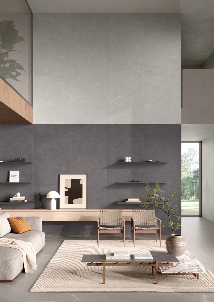 Керамогранит Laminam Слэйт Вулкано 5.6 LAMF012549 черный 120x300