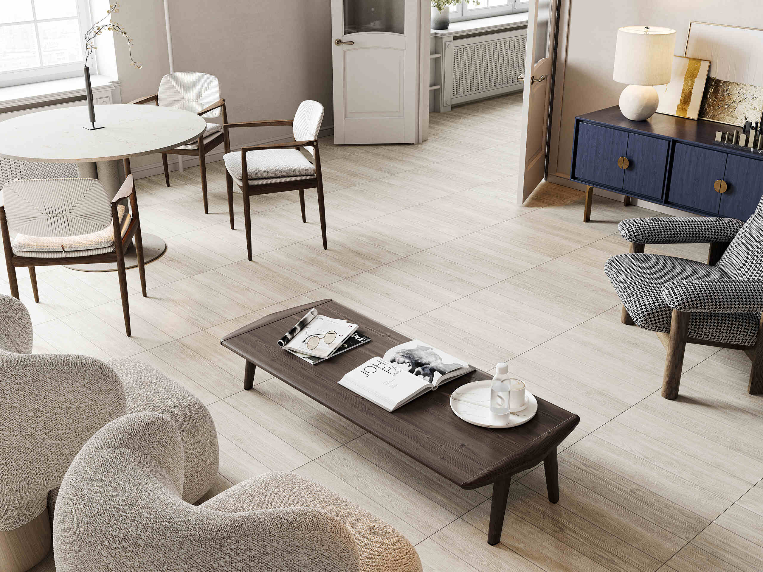 Плинтус Estima RF01 Riff White Skirting/RF01_NR/7x60x8 белый 7x60