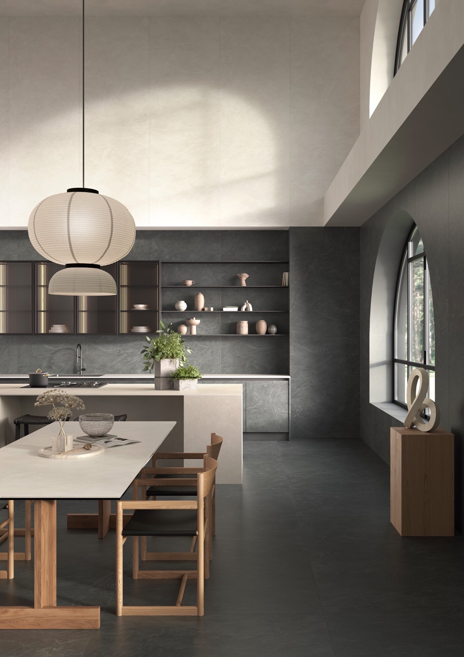 Керамогранит Laminam Слэйт Вулкано 5.6 LAMF012549 черный 120x300