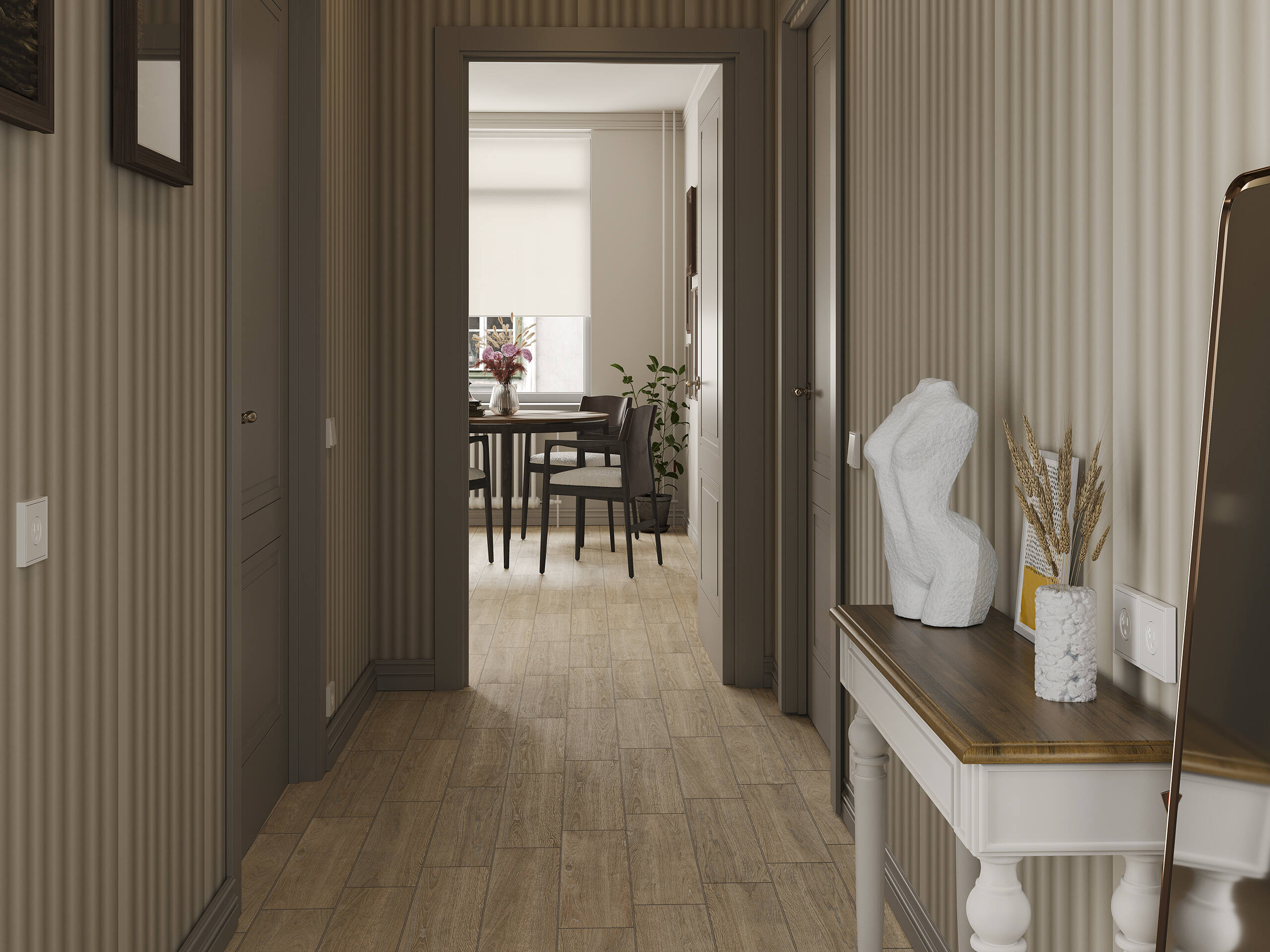 Плинтус Estima RF01 Riff White Skirting/RF01_NR/7x60x8 белый 7x60