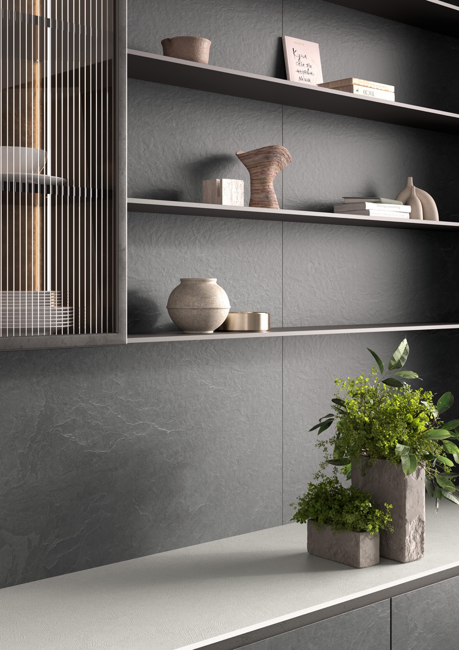 Керамогранит Laminam Слэйт Вулкано 5.6 LAMF012549 черный 120x300