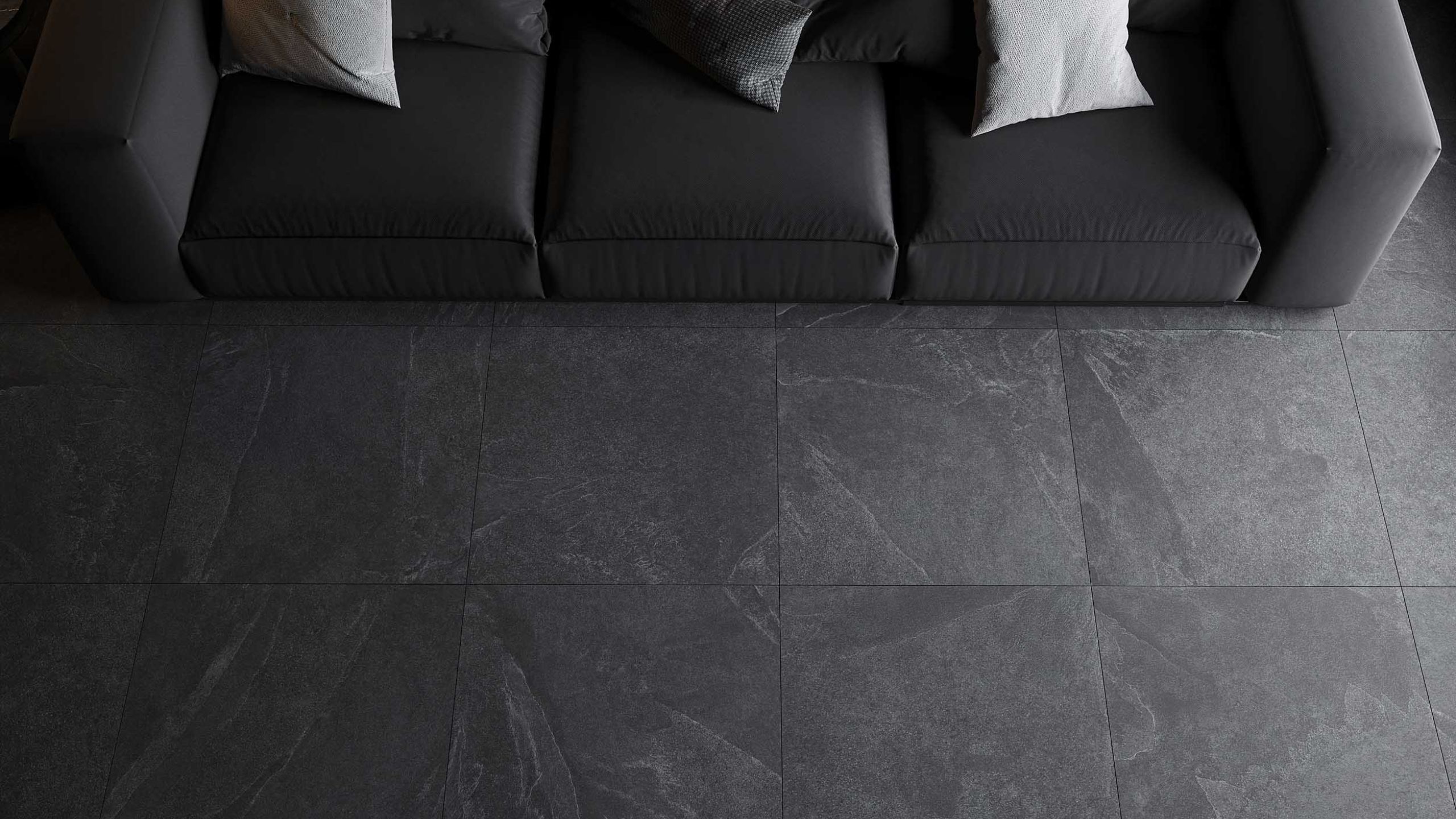Комплект Estima LN03 Luna Anthracite (Ступень 33x120 непол. прямоугол. бортик с насечками + Подступенок 14,5x120)