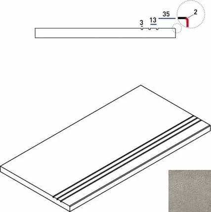 Ступень Italon Discover X2 Grey Bordo Grip 30x60