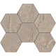 Мозаика Estima BR02 Bernini Hexagon Beige 25x28.5 бежевый полированный